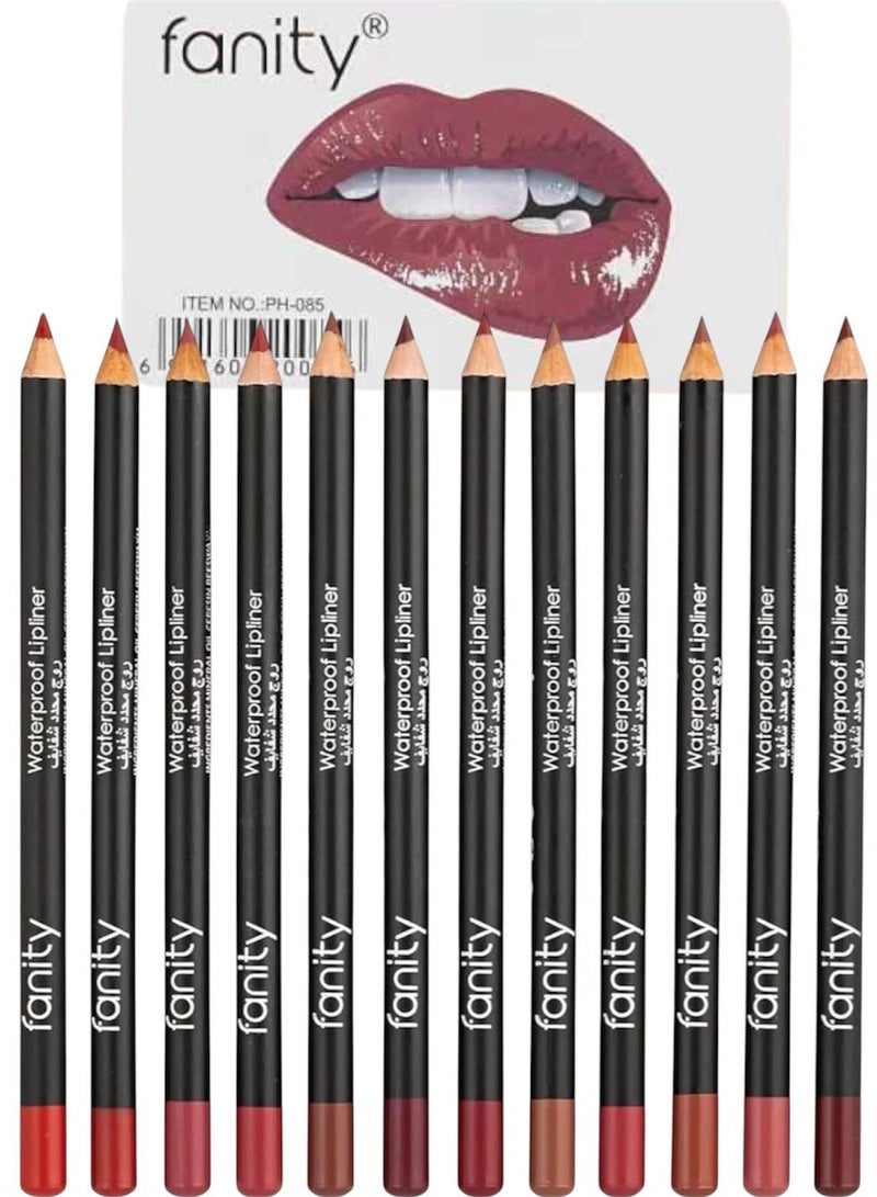 فانيتي محدد شفاه ضد للماء 12 قطعة - Image 1